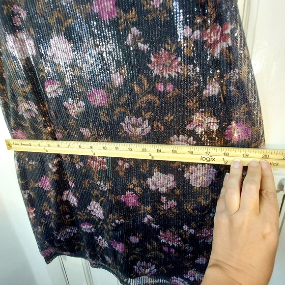 NWT Xhilaration Strappy Sequined Black Floral Mesh Cocktail Party Dress Sz M - Picture 11 of 14
